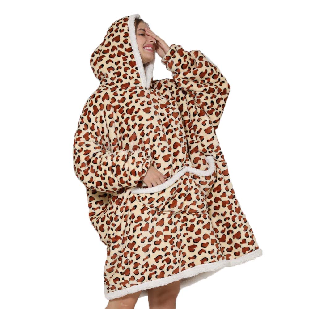 Sherpa Hoodie Fleece - Одеяло Женское зимнее флисовое, одеяло для