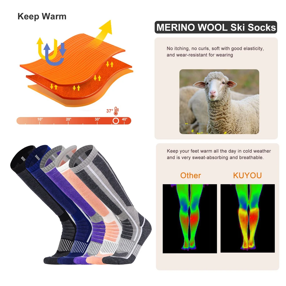 Лыжные носки XQQMXX 1 пара, лы – обзор и цена Thermal Sock Wool